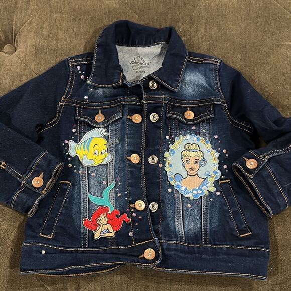 Custom made Disney jean jacket from dazzle candy size 3T MADISON - Picture 2 of 3